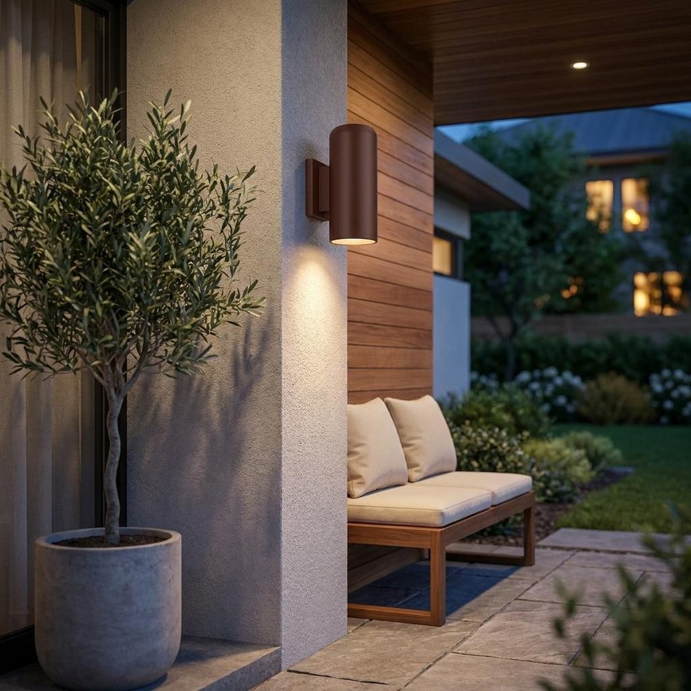 Copper Dimmable Outdoor Hanging Light With Copper Shades — view 1