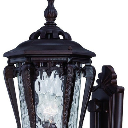 23" Black And Clear Metal and Glass Flush Mounted Sconce HomeRoots