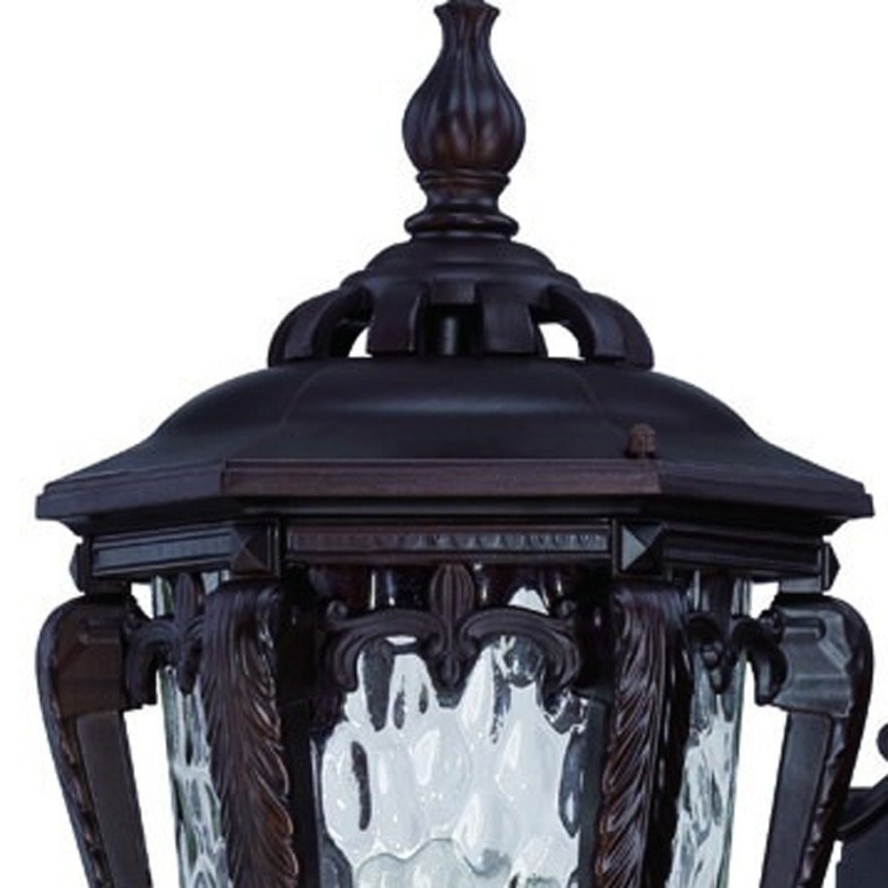 23" Black And Clear Metal and Glass Flush Mounted Sconce HomeRoots
