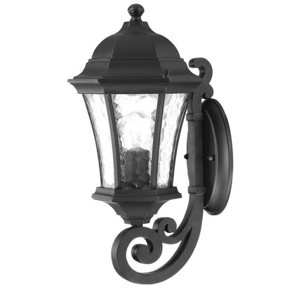Black And Clear Hammered Dimmable Outdoor Hanging Light With Black And Clear Shades HomeRoots