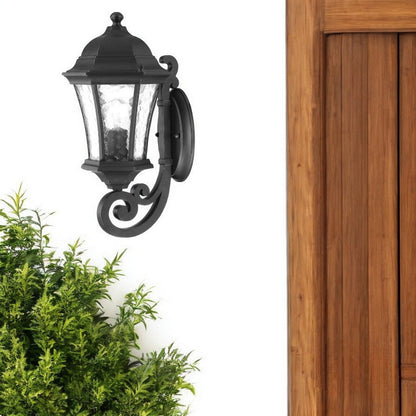 Matte Black Tapered Lantern Wall Light HomeRoots