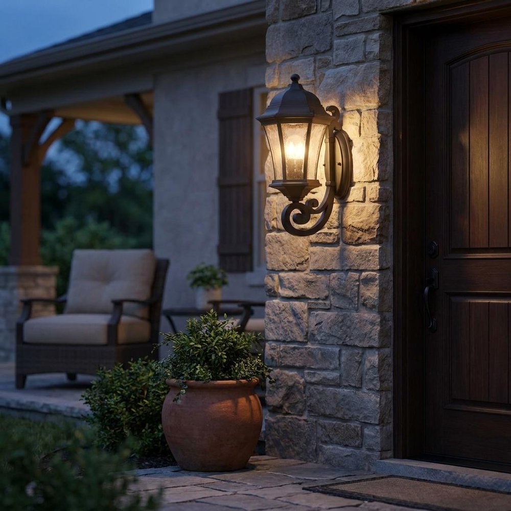 Black And Clear Hammered Dimmable Outdoor Hanging Light With Black And Clear Shades — view 6