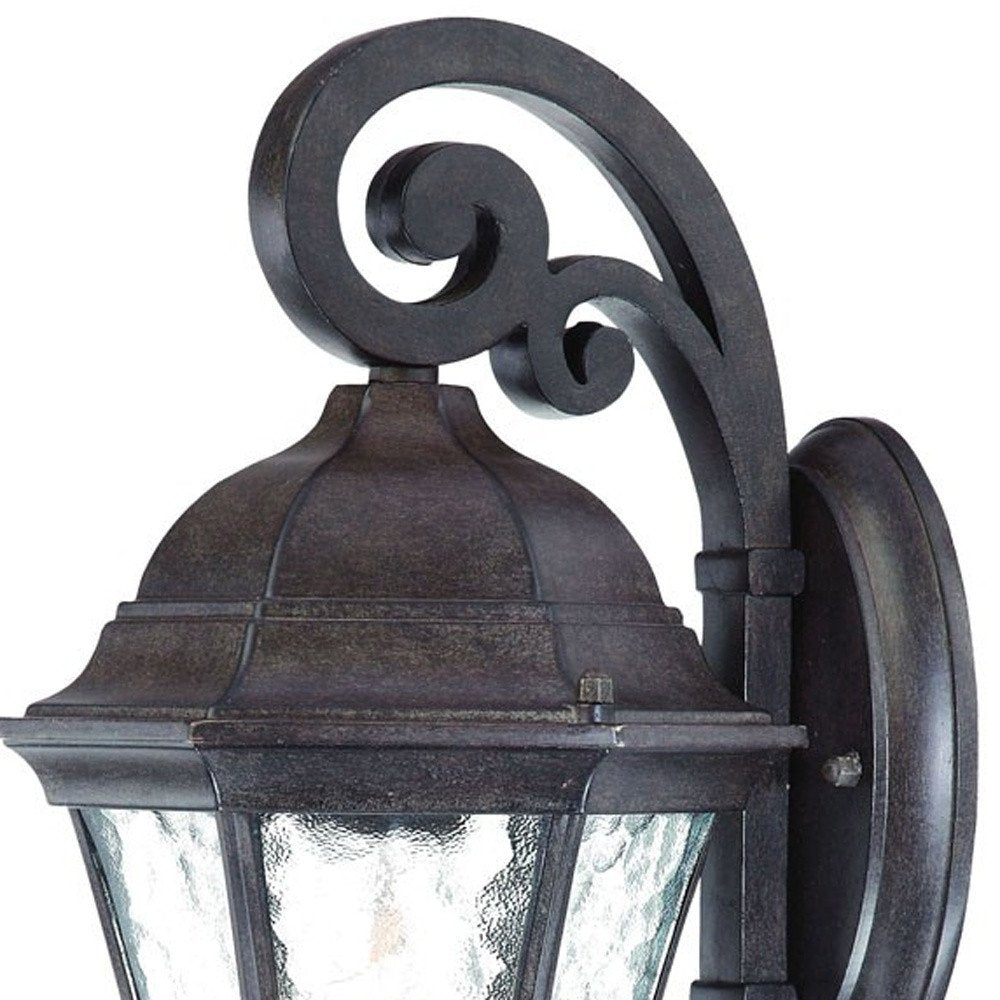 Antique Black Tapered Hanging Lantern Wall Light — view 3