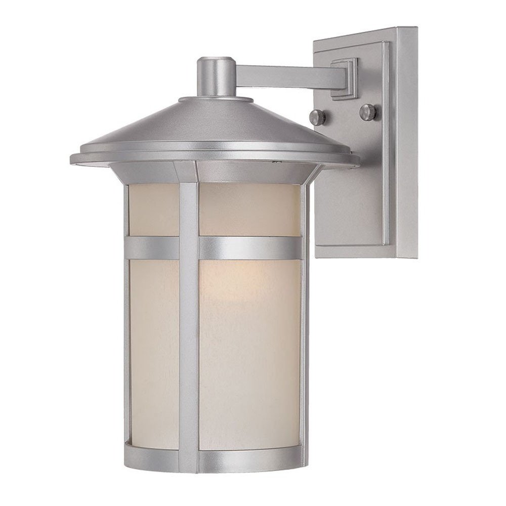 Silver And White Frosted Dimmable Outdoor Hanging Light With Silver And White Shades — view 3