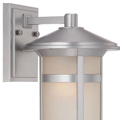 Brushed Silver Round White Glass Wall Light HomeRoots