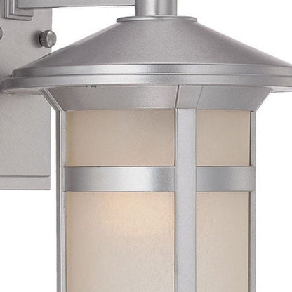 Brushed Silver Round White Glass Wall Light HomeRoots
