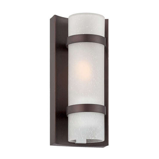 Bronze and White Glass Wall Sconce HomeRoots