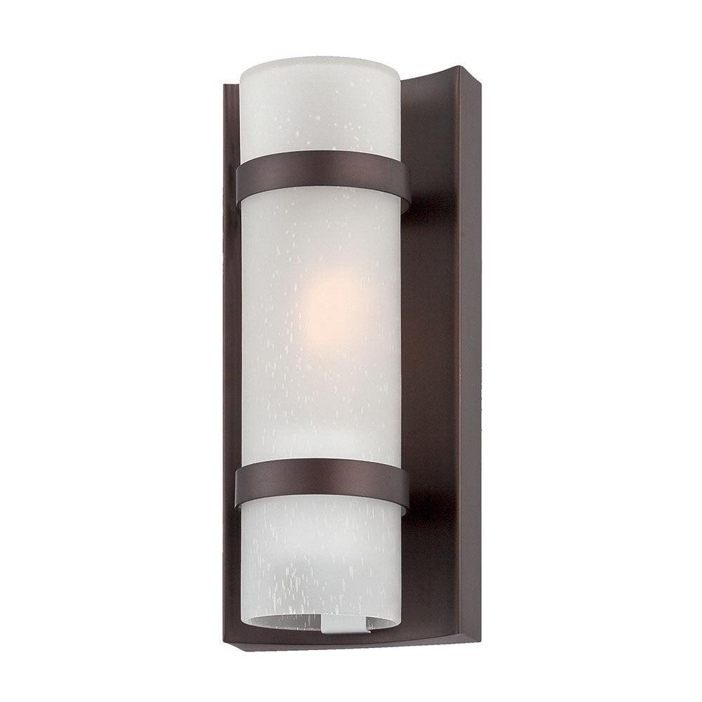 Bronze and White Glass Wall Sconce - FurniFindUSA