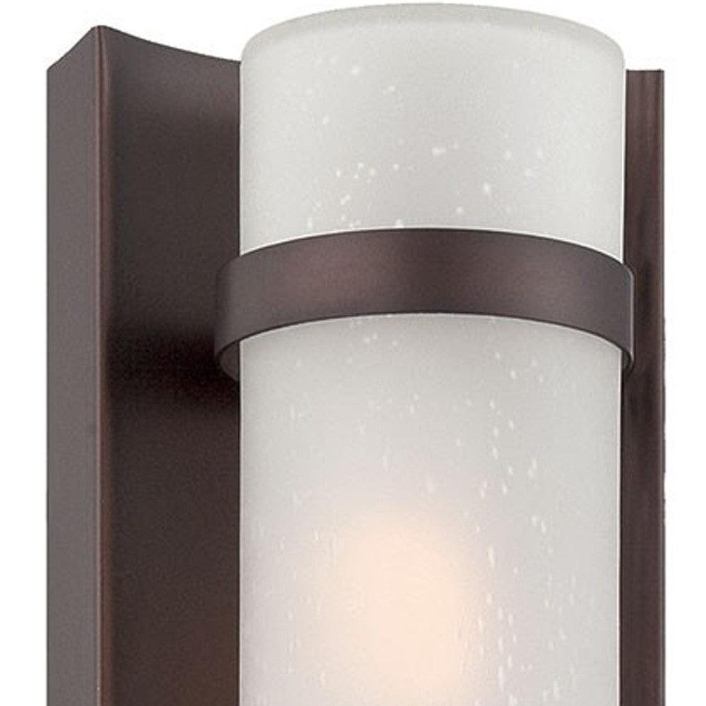 Bronze and White Glass Wall Sconce - FurniFindUSA