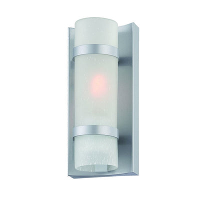 Brushed Silver and White Glass Wall Sconce HomeRoots