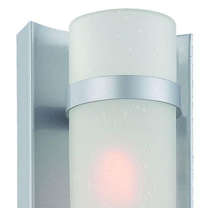 Brushed Silver and White Glass Wall Sconce - FurniFindUSA