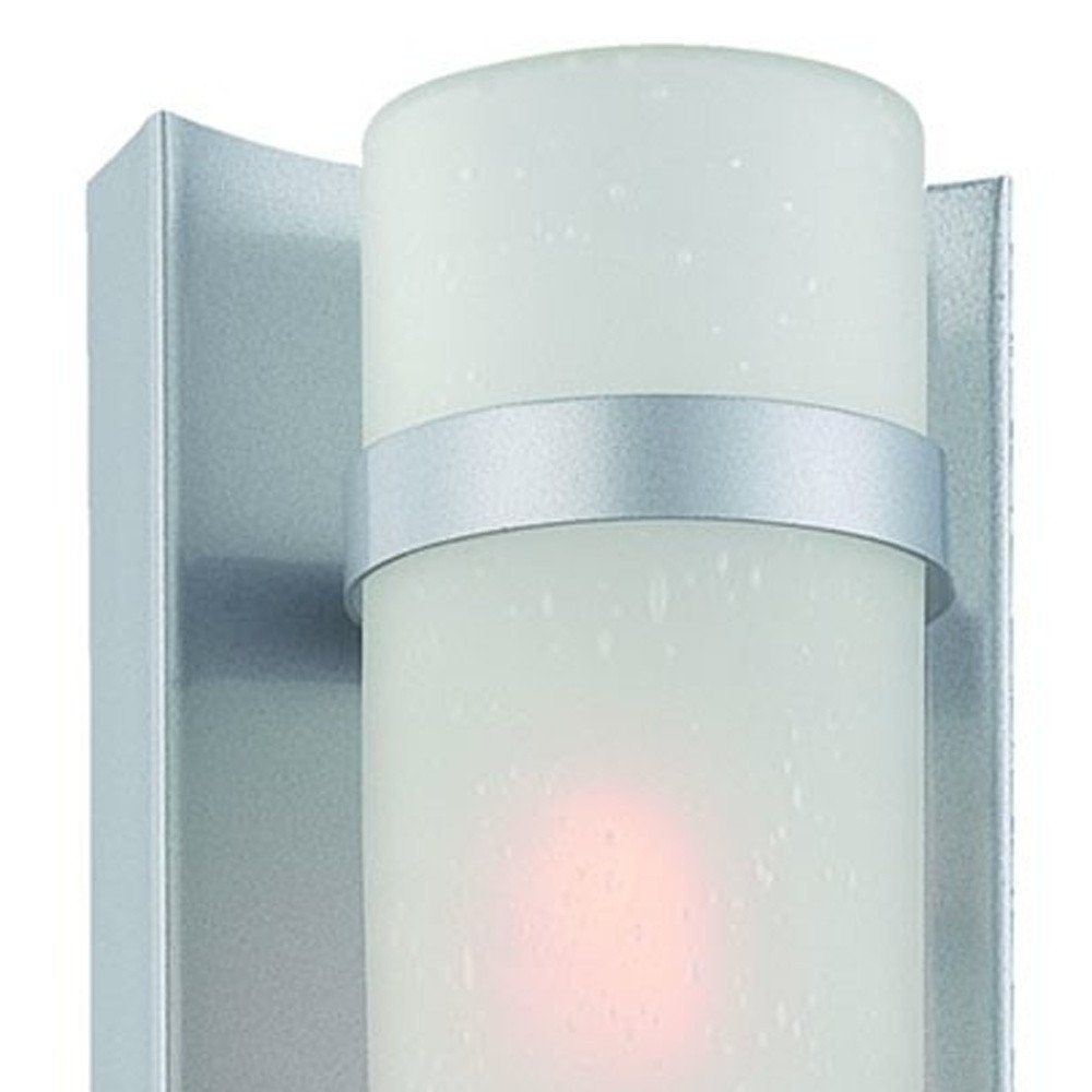 Brushed Silver and White Glass Wall Sconce HomeRoots