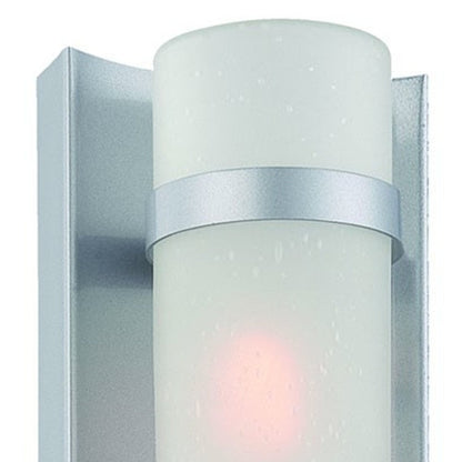 Brushed Silver and White Glass Wall Sconce HomeRoots