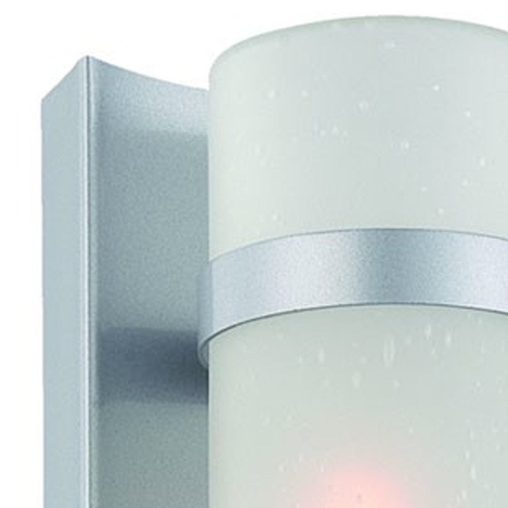 Brushed Silver and White Glass Wall Sconce HomeRoots