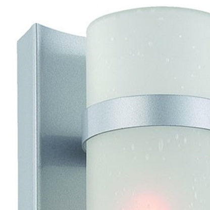 Brushed Silver and White Glass Wall Sconce HomeRoots