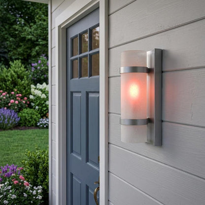 Brushed Silver and White Glass Wall Sconce HomeRoots