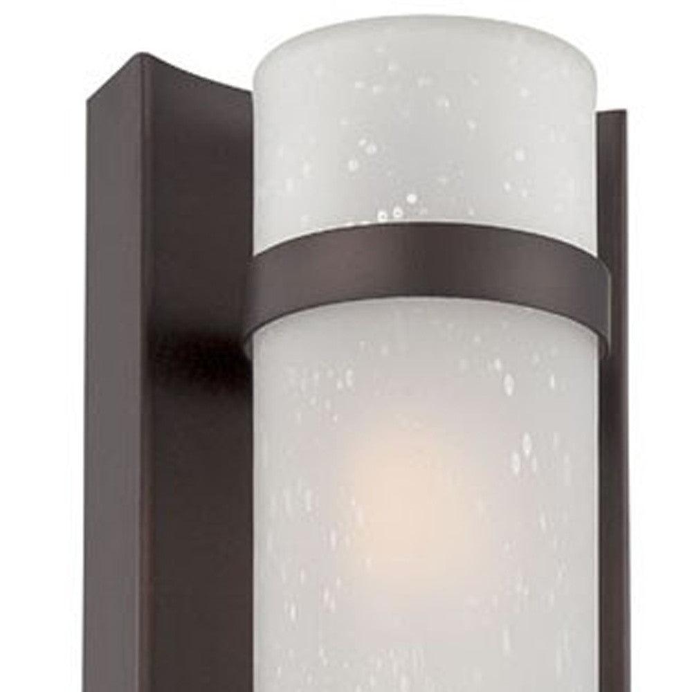 Two Light Bronze and White Glass Wall Sconce - FurniFindUSA