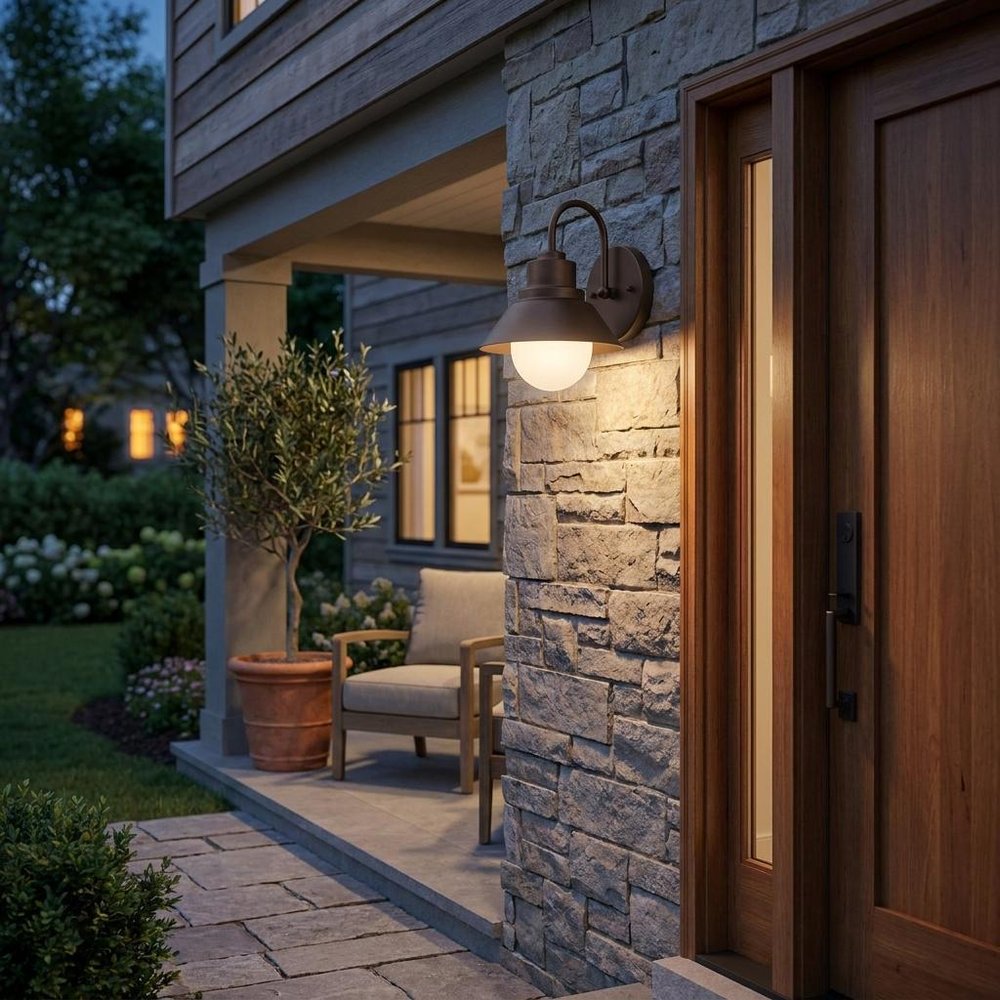Dark Brown And White Frosted Dimmable Outdoor Hanging Light With Dark Brown And White Shades HomeRoots