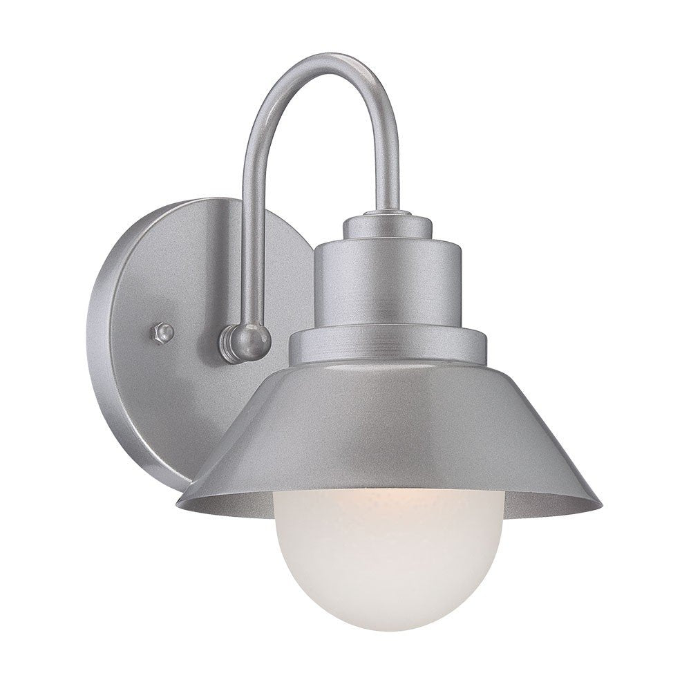 Silver And White Frosted Dimmable Outdoor Hanging Light With Silver And White Shades HomeRoots