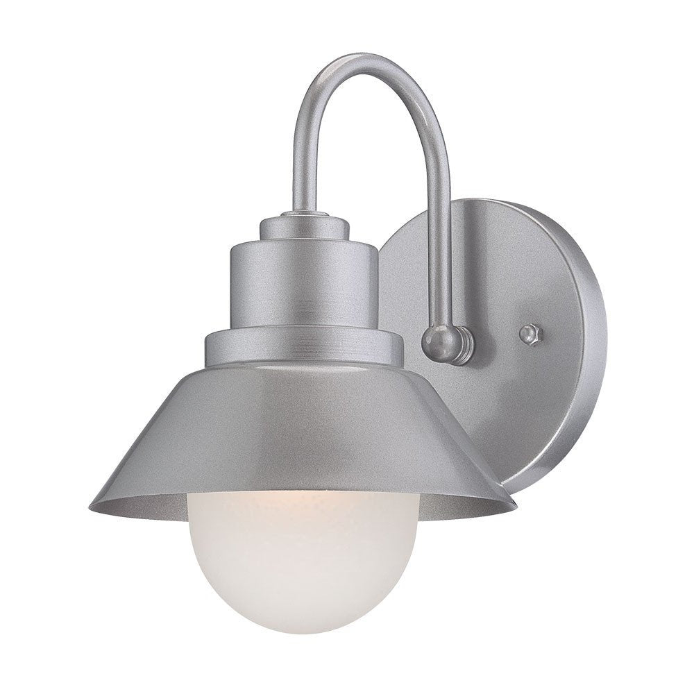 Silver And White Frosted Dimmable Outdoor Hanging Light With Silver And White Shades — view 3