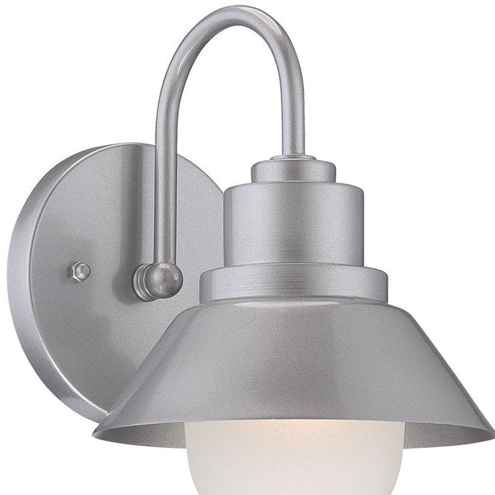 Silver And White Frosted Dimmable Outdoor Hanging Light With Silver And White Shades — view 4