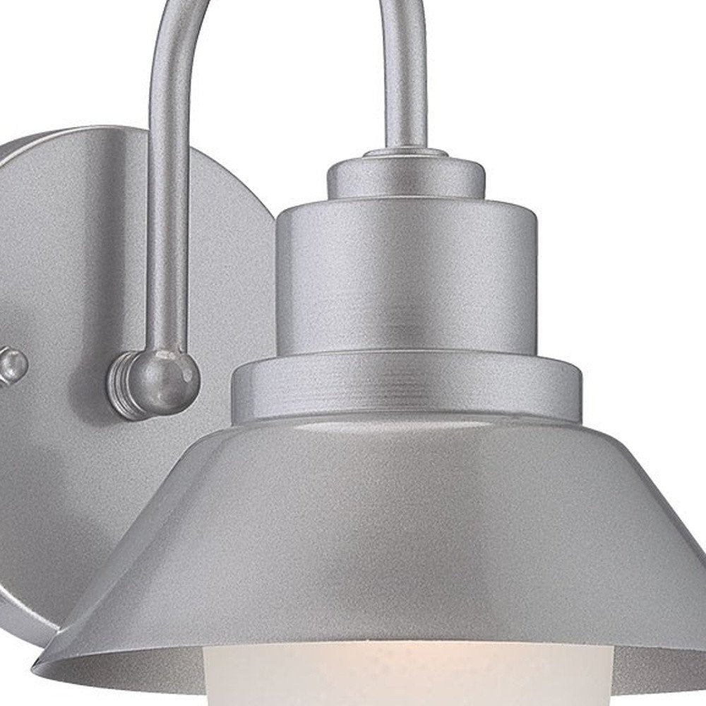 Silver And White Frosted Dimmable Outdoor Hanging Light With Silver And White Shades HomeRoots