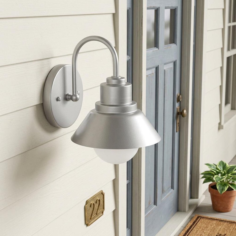 Brushed Silver Lamp Shade Wall Light HomeRoots