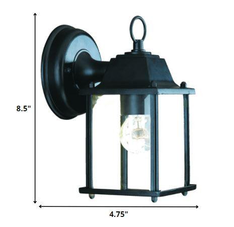 Matte Black Hanging Glass Lantern Wall Light - FurniFindUSA