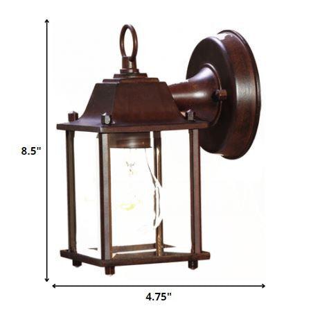 Dark Brown Hanging Glass Lantern Wall Light - FurniFindUSA