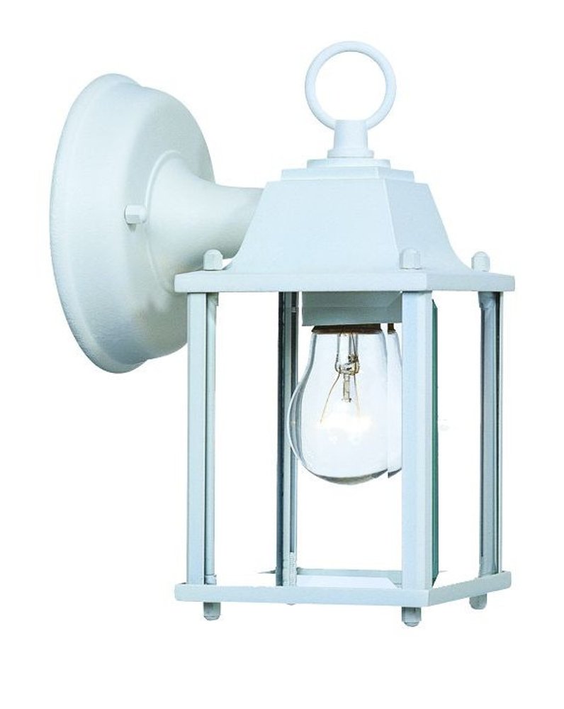 White Hanging Glass Lantern Wall Light — view 3