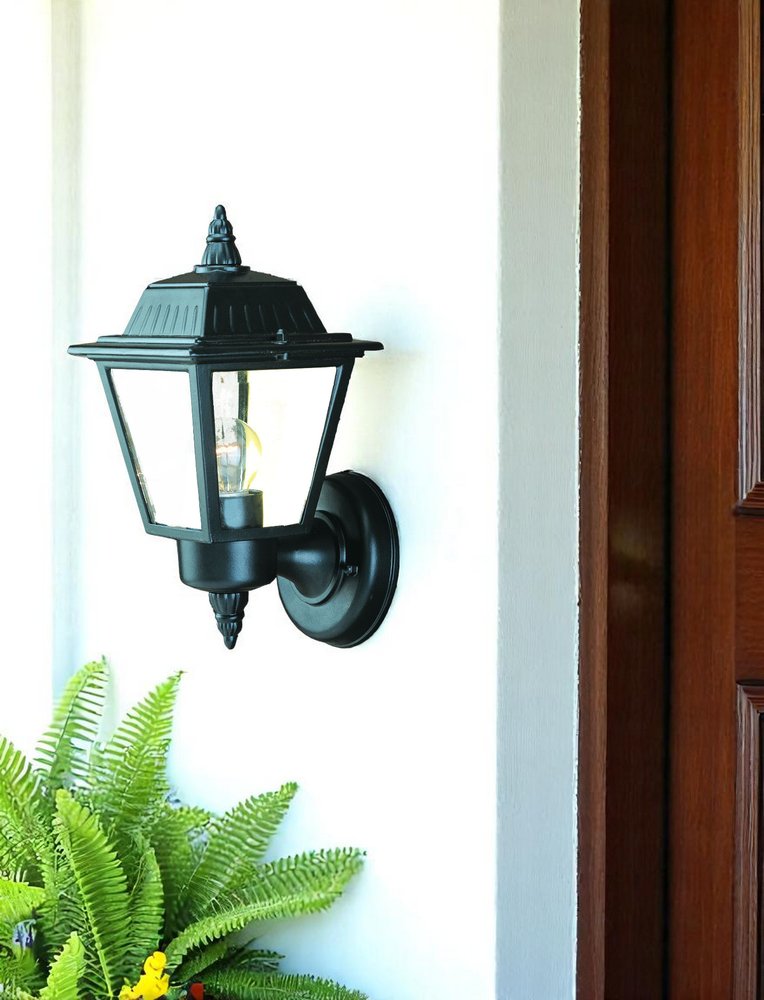 Matte Black Cast Aluminum Outdoor Wall Light HomeRoots