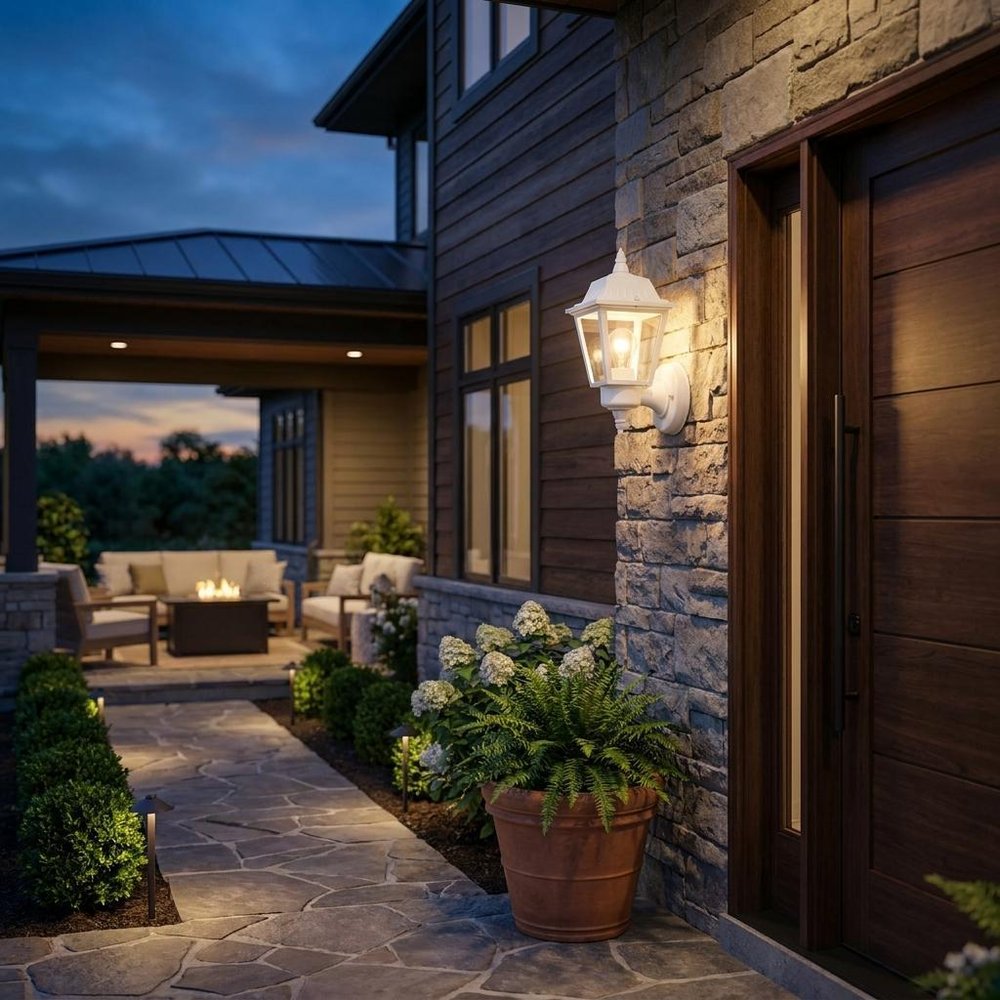 White Cast Aluminum Outdoor Wall Light — view 2