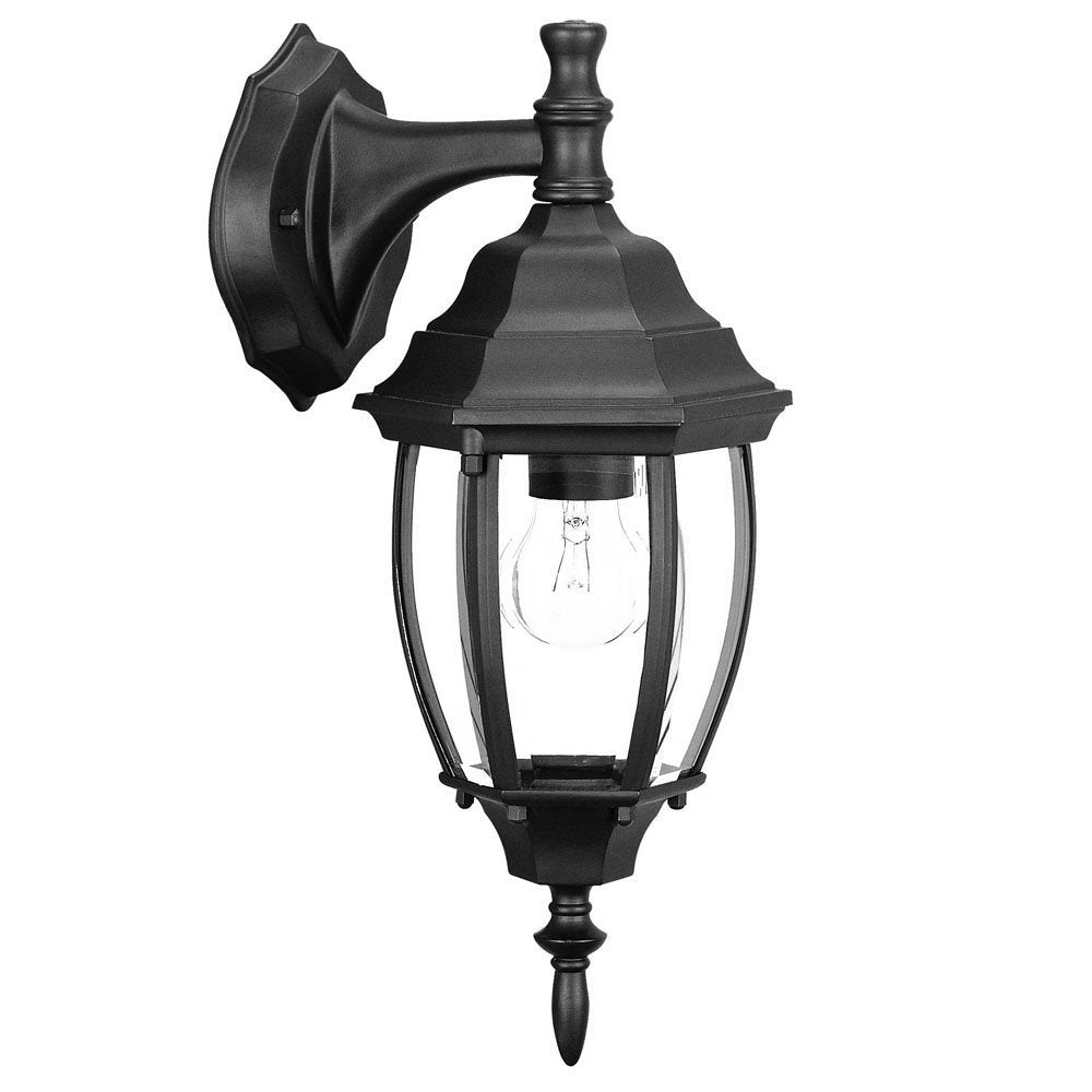 Matte Black Hanging Globe Lantern Wall Light — view 3