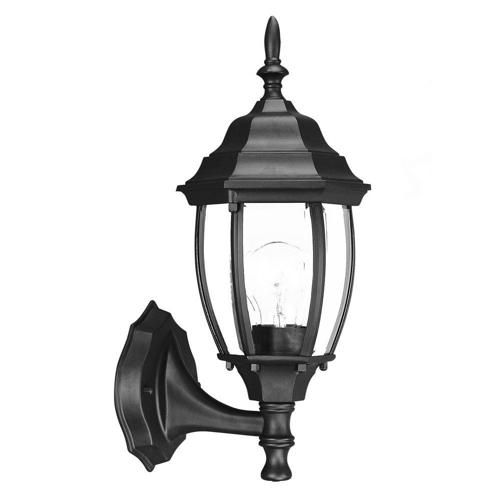 Matte Black Globe Lantern Wall Light — view 3