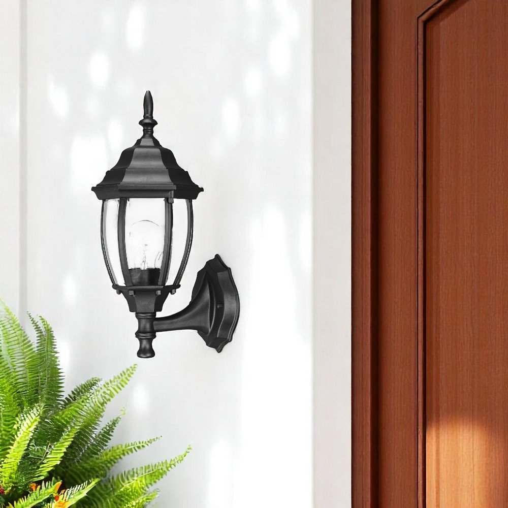 Matte Black Globe Lantern Wall Light — view 6