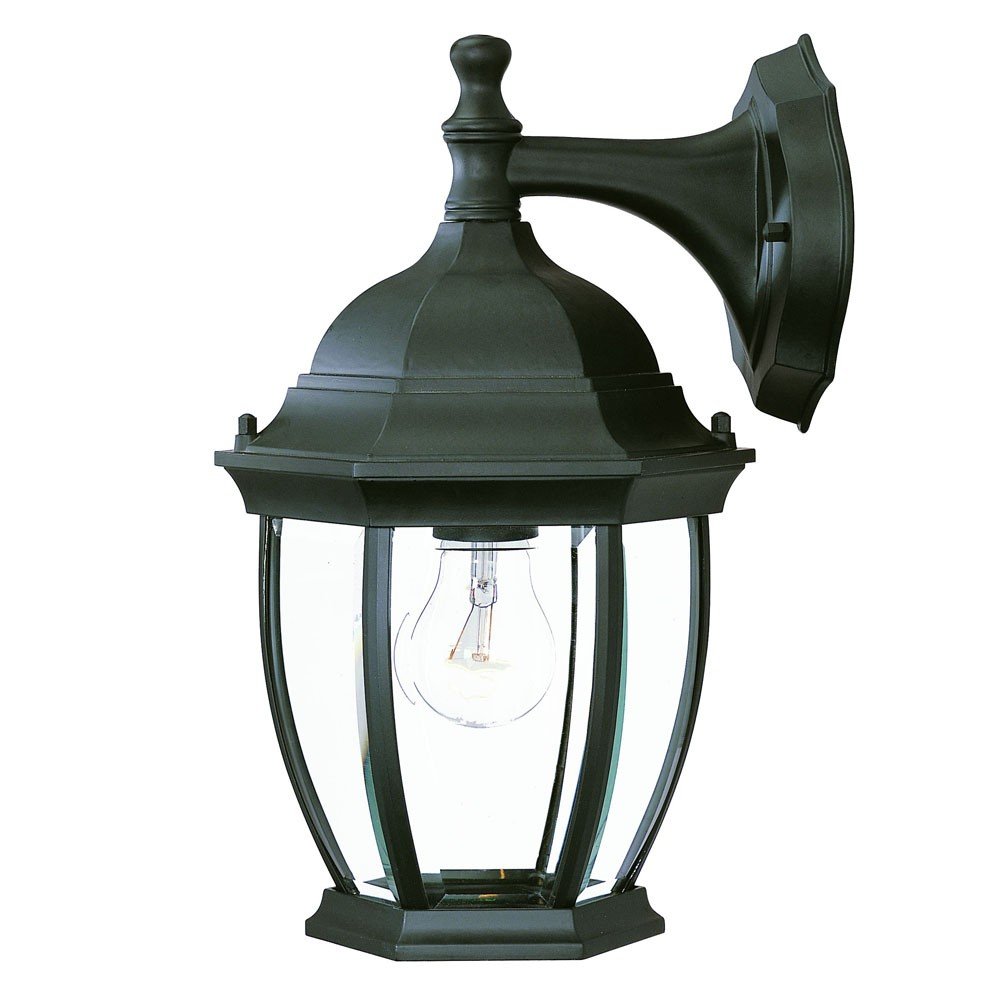 Matte Black Wide Hanging Lantern Wall Light — view 1