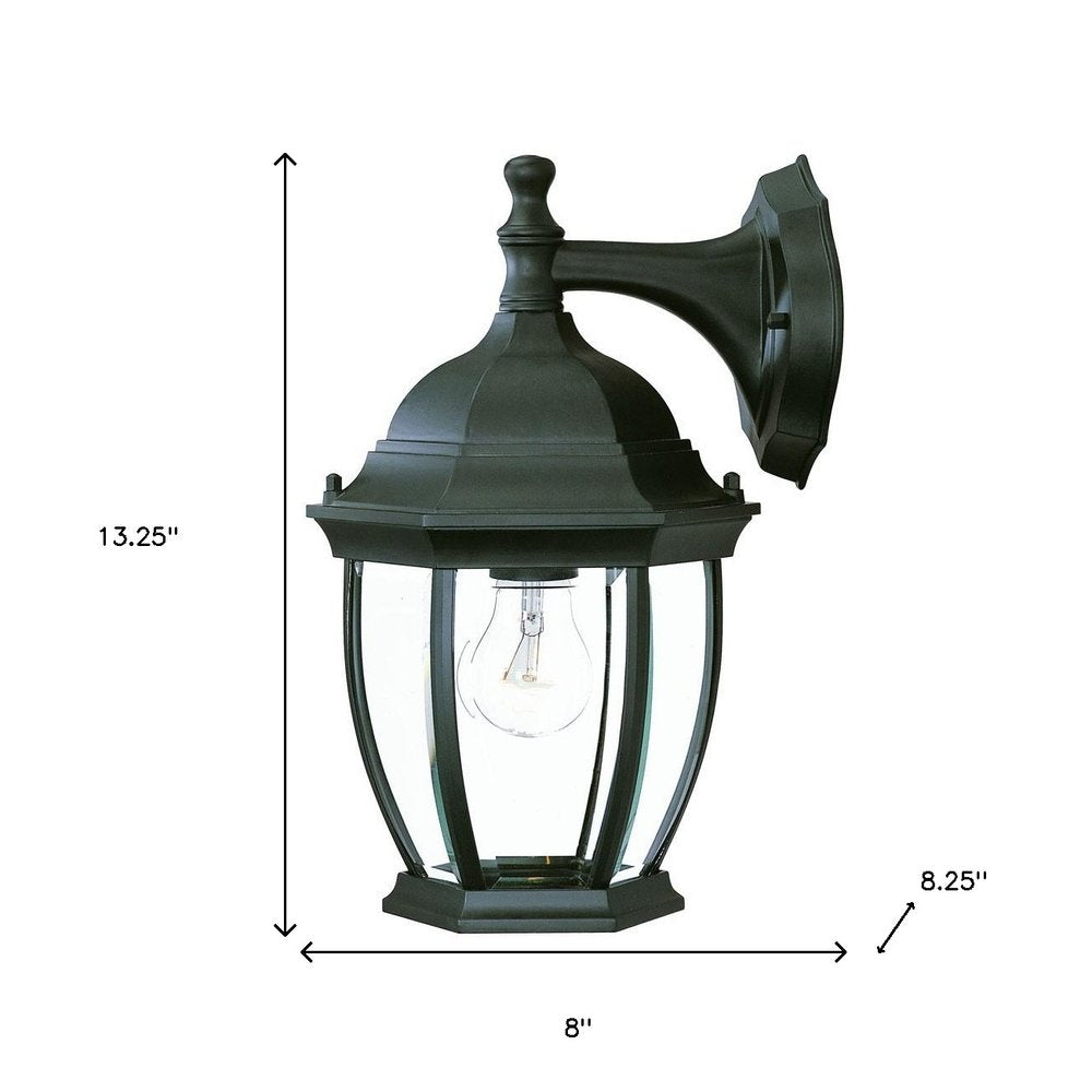 Matte Black Wide Hanging Lantern Wall Light — view 4