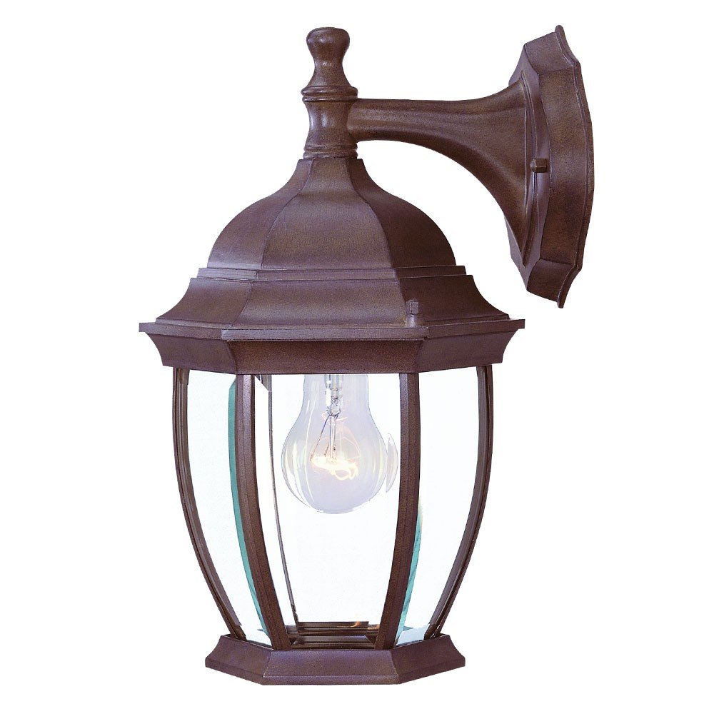 Dark Brown Wide Hanging Lantern Wall Light — view 1