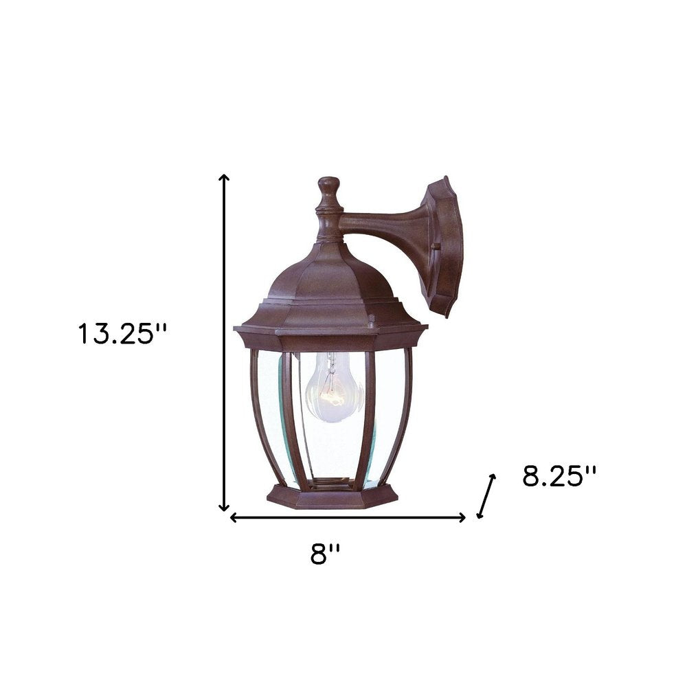 Dark Brown Wide Hanging Lantern Wall Light — view 4