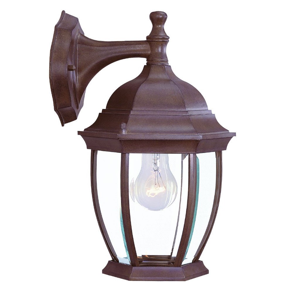 Dark Brown Wide Hanging Lantern Wall Light — view 2