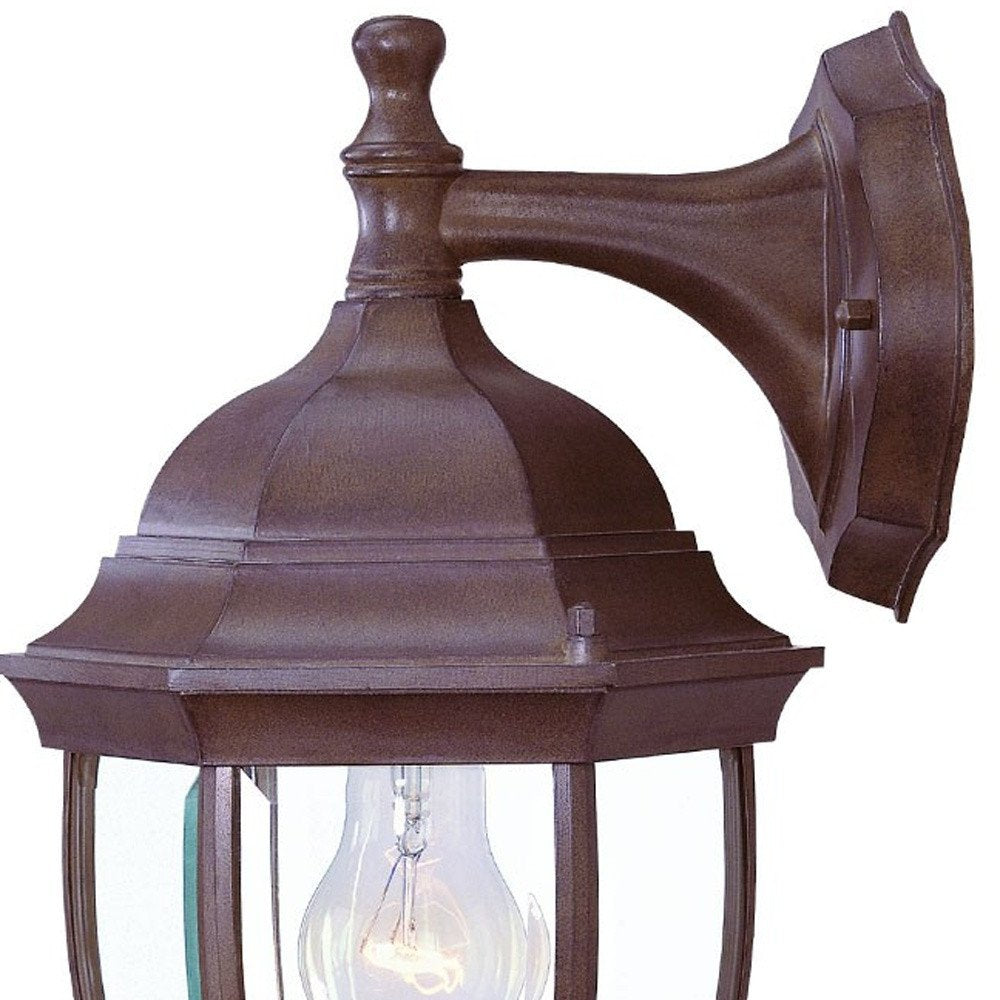 Dark Brown Wide Hanging Lantern Wall Light — view 3