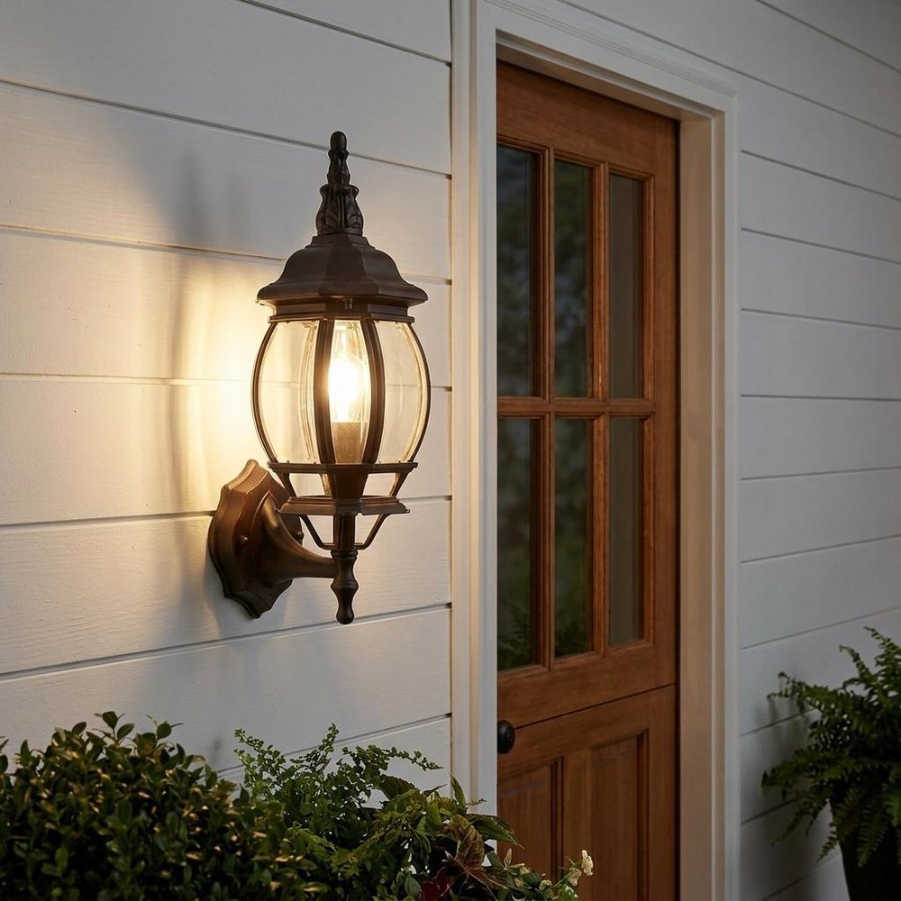 Matte Black Ornamental Glass Globe Wall Light HomeRoots