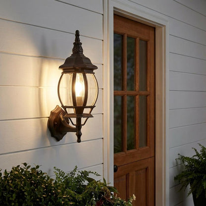 Matte Black Ornamental Glass Globe Wall Light HomeRoots