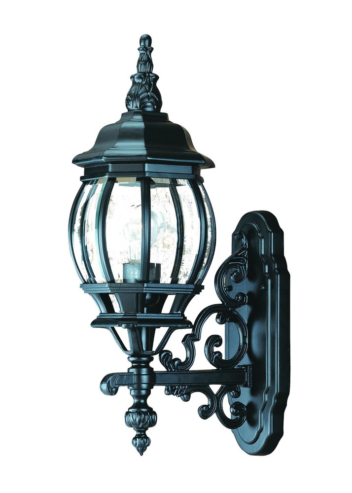 Matte Black Glass Globe Wall Light — view 1