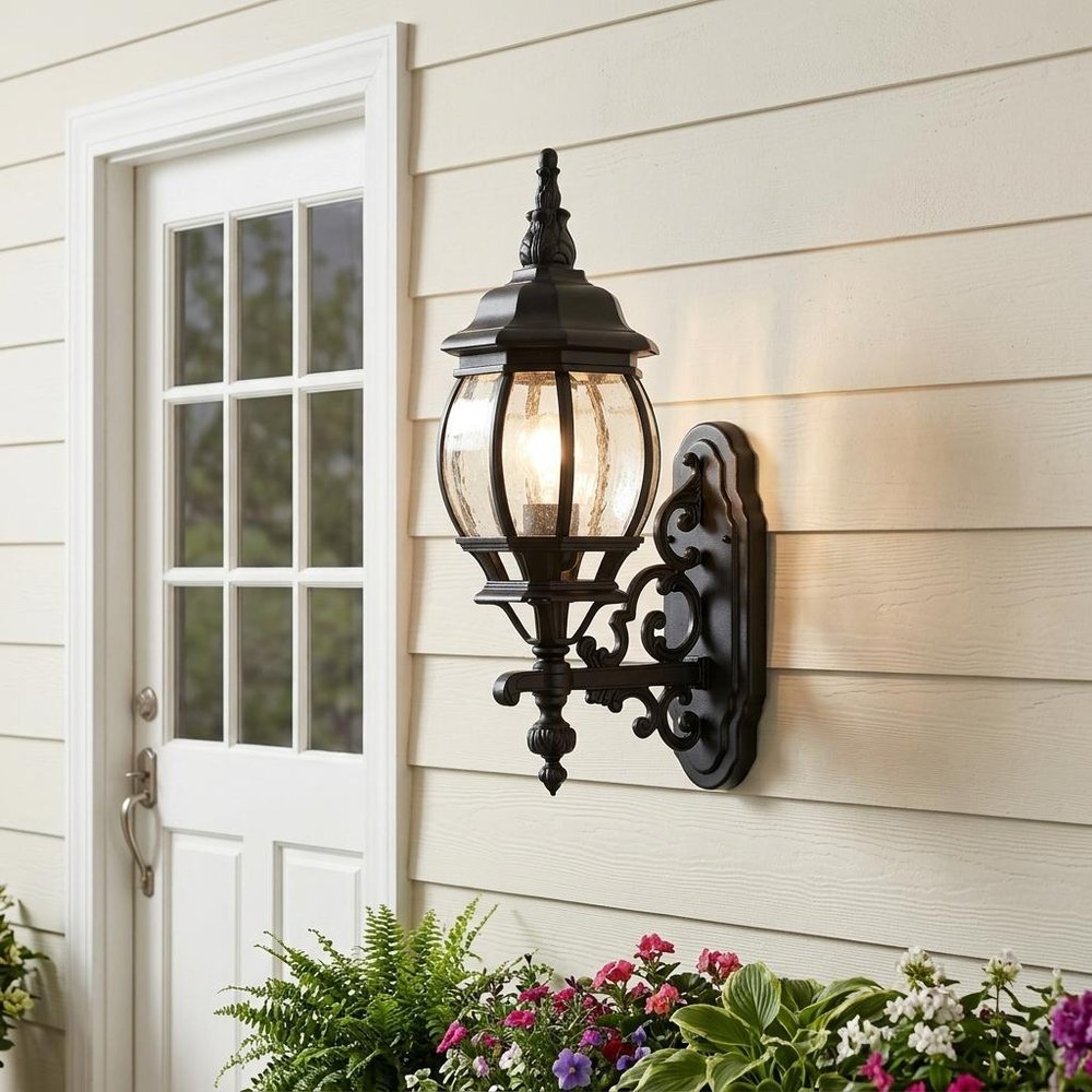 Matte Black Glass Globe Wall Light — view 6