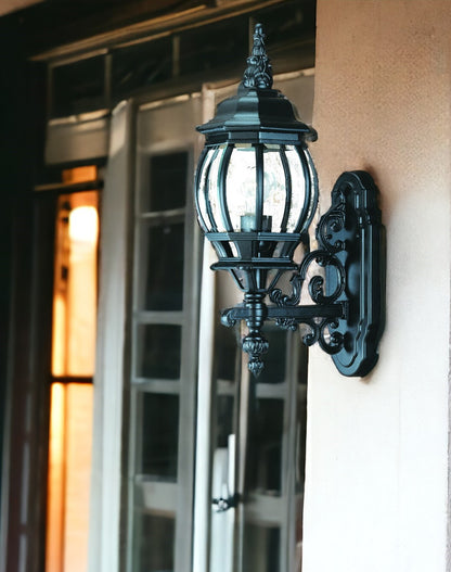 Matte Black Glass Globe Wall Light