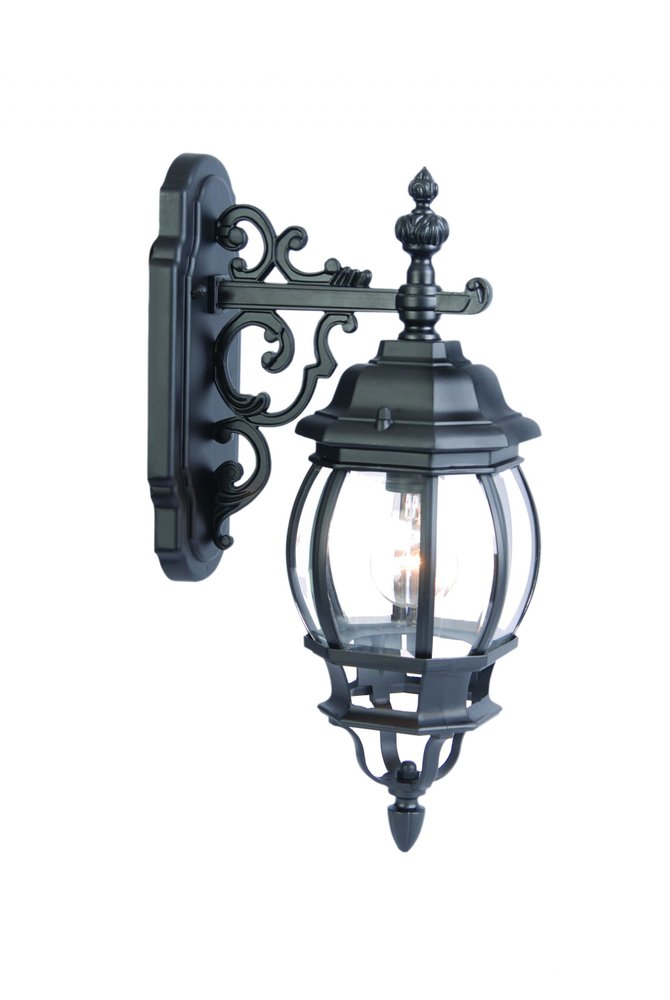 Matte Black Hanging Glass Globe Wall Light — view 1