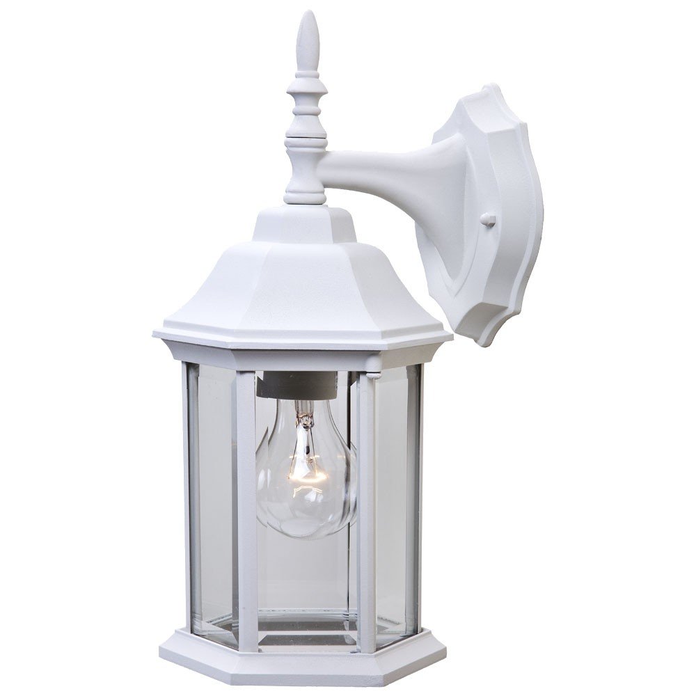 White Clear Glass Swing Arm Wall Light HomeRoots