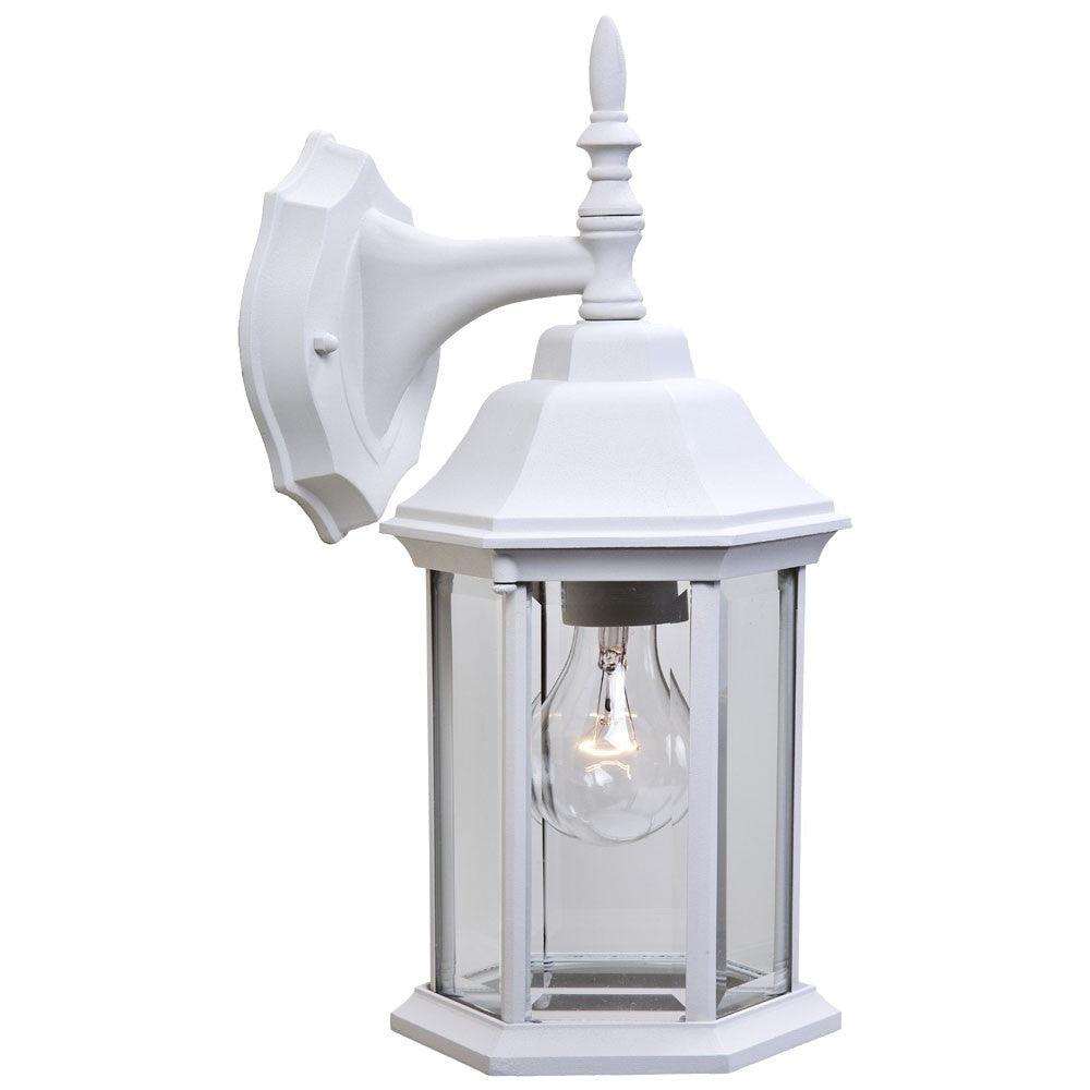 White Clear Glass Swing Arm Wall Light - FurniFindUSA