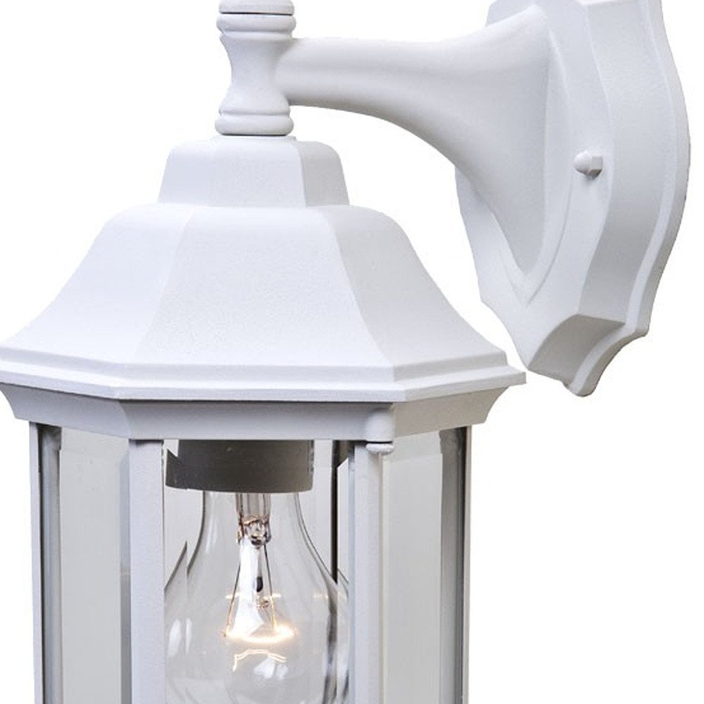 White Clear Glass Swing Arm Wall Light HomeRoots